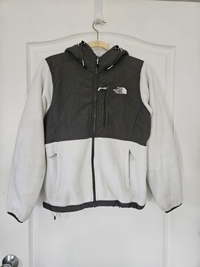 The North Face Retro Denali Hoodie Jacket White & Grey Gray Women's Small